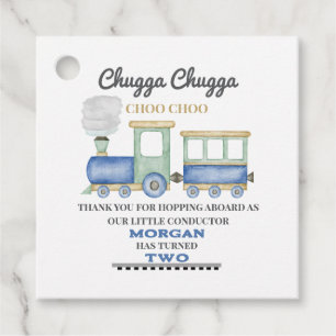 Etiquetas Para Recuerdos Chugga Choo, el segundo cumpleaños del niño, tren