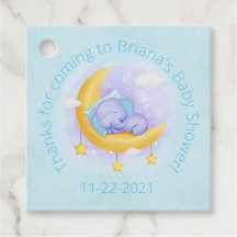 Chupete de elefante azul para baby shower de niño