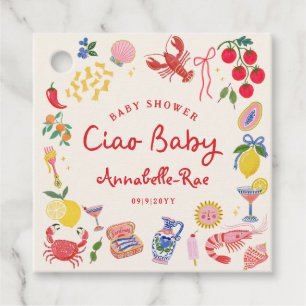 Etiquetas Para Recuerdos Ciao Baby Fiesta de Bebé con Tema Italiano Med