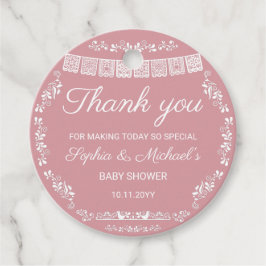 Etiquetas Para Recuerdos Cielito Lindo Blush Pink Papel Picado Baby Shower