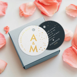 Etiquetas Para Recuerdos Cielo de Estrellas Simple y Elegante Pareja Monogr