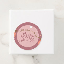 Etiquetas Para Recuerdos Cigueña Llevando Bebé-Ducha de Bebé