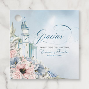 Etiquetas Para Recuerdos Cinderella Fairy Tale Light Blue Pink Español