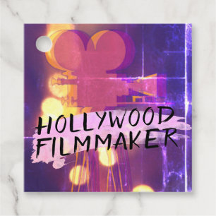 Etiquetas Para Recuerdos Cineasta retro moderno de Hollywood en rosa