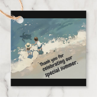 Etiquetas Para Recuerdos Cinematic Summer Ocean Beach Kids Art Custom Gift