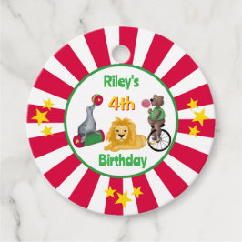 Etiquetas Para Recuerdos Circo salvaje a rayas Animales de color primario