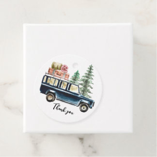 Etiquetas Para Recuerdos Círculo de camionetas con temas del Parque Naciona