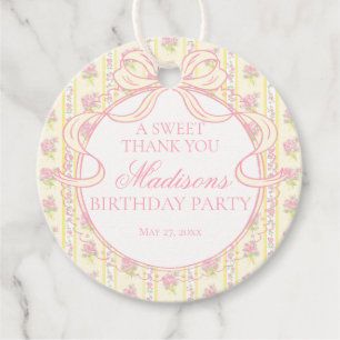 Etiquetas Para Recuerdos Círculo de fiesta de cumpleaños floral elegante vi
