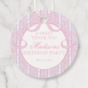 Etiquetas Para Recuerdos Círculo de fiesta de cumpleaños floral elegante vi