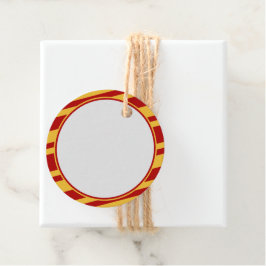 Etiquetas Para Recuerdos Círculo en blanco rojo y dorado del mago