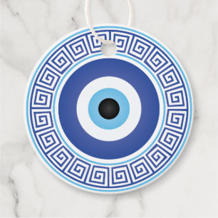 Etiquetas Para Recuerdos Círculo griego azteca llavero malvado Ojo azul bla