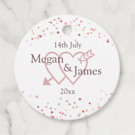 Etiquetas Para Recuerdos Círculos confetti rosados