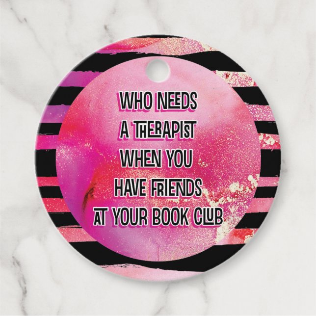 Etiquetas Para Recuerdos Cita del libro "Book Club Name" divertida (Anverso)