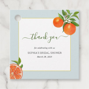 Etiquetas Para Recuerdos Citrus Naranja Bridal Shower Gracias