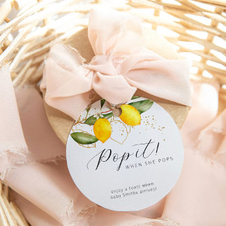 Etiquetas Para Recuerdos Citrus Summer Watercolor Baby Shower Pop It