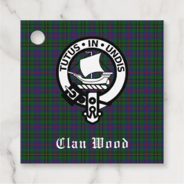 Etiquetas Para Recuerdos Clan Wood Escudo y Tartán