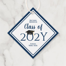 Etiquetas Para Recuerdos Clase de 2023 Simple Elegante Graduación Azul Mari