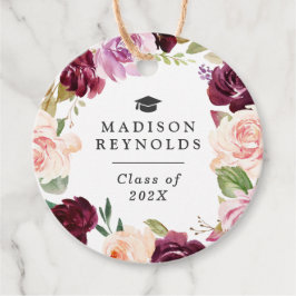 Etiquetas Para Recuerdos Clase de Graduado Morado Floral Graduado 2023