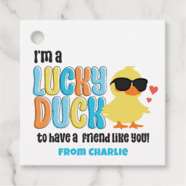 Etiquetas Para Recuerdos Clase San Valentín Pato de Goma Pato Afortunado