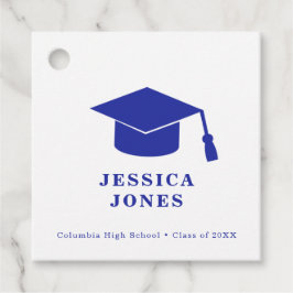 Etiquetas Para Recuerdos Clases de Graduación Clásica Azul y Blanco de 2021