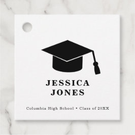 Etiquetas Para Recuerdos Clásica de Graduación en Blanco y Negro, Clase de 