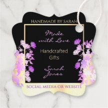 Clásicas flores moradas negras y oro gracias