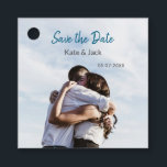 ETIQUETAS PARA RECUERDOS CLÁSICO AZUL BLANCO ESCANEAR QR GUARDAR FECHA<br><div class="desc">Diseño para amor de pareja</div>