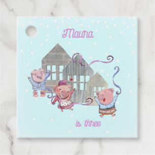 Etiquetas Para Recuerdos Clásico de Celebración de Tres Cerditos Personaliz