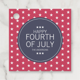 Etiquetas Para Recuerdos Clásicos Estrellas Rojas 4 de julio, Día de la Ind