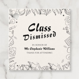 Etiquetas Para Recuerdos Class Dismissed School Teacher Retirement Party