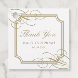 Etiquetas Para Recuerdos Classic Gold Frame Luxury Boda Gracias