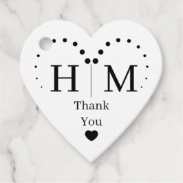 Etiquetas Para Recuerdos Classic Monogram Wedding Heart Border