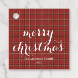 Etiquetas Para Recuerdos Classic Plaid Merry Christmas Festive - 