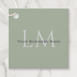 Etiquetas Para Recuerdos Classic Sage Green Monogram Business Branding