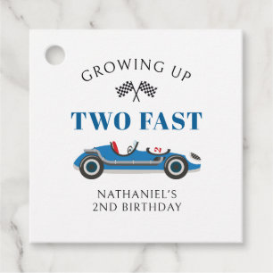 Etiquetas Para Recuerdos Coche de Carreras 2º cumpleaños Gracias