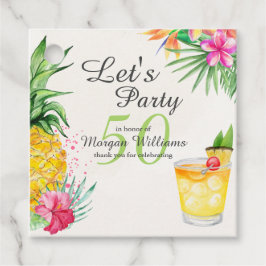 Etiquetas Para Recuerdos Cóctel tropical de verano 50 cumpleaños