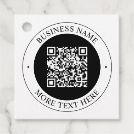 Etiquetas Para Recuerdos Código QR con nombre de empresa editable texto cir