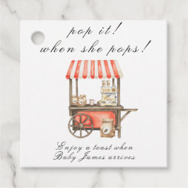 Etiquetas Para Recuerdos Coffee Cart Baby Shower - Pop it! When she pops!