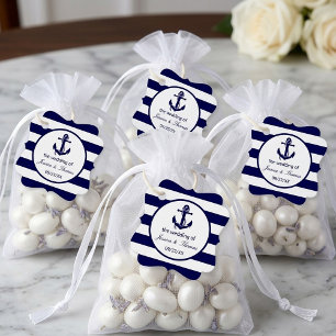 Etiquetas Para Recuerdos Colección de Bodas de franjas de la marina de infl
