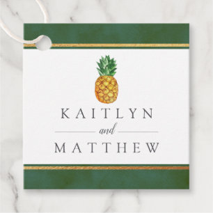 Etiquetas Para Recuerdos Colección de Bodas de piña tropical