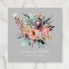 Etiquetas Para Recuerdos Color de agua de Bouquet floral bohemio