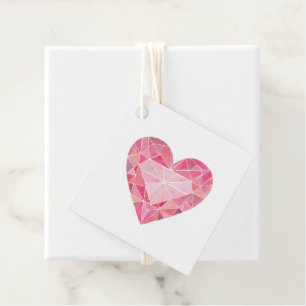 Etiquetas Para Recuerdos Color de agua rosa Gema del corazón Diamante Amor 