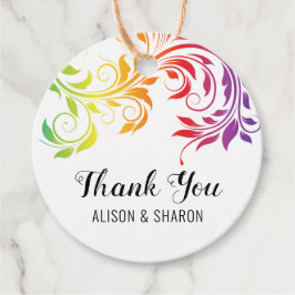 Etiquetas Para Recuerdos Colores arcoiris desplazamiento Gracias boda lesbi