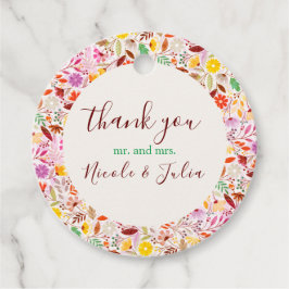 Etiquetas Para Recuerdos Colores de agua vibrantes Boda de las flores de tu