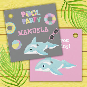 ETIQUETAS PARA RECUERDOS COLORES PASTEL O FIESTA DE LA PISCINA DE FLOTAS