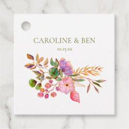 Etiquetas Para Recuerdos Colorful Watercolor Floral Elegant Custom Wedding