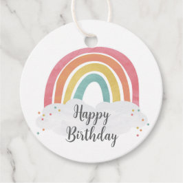 Etiquetas Para Recuerdos Colorida caligrafía arcoiris Niños regalo de cumpl