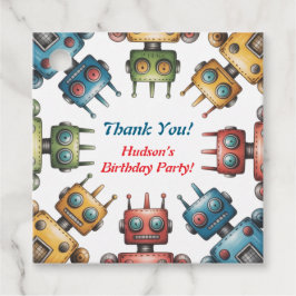 Etiquetas Para Recuerdos Colorida fiesta de cumpleaños del niño Robots Retr