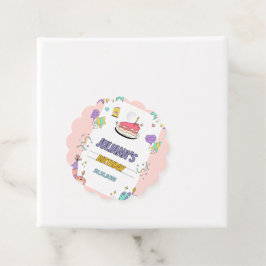 Etiquetas Para Recuerdos Colorida fiesta de cumpleaños ilustrativa