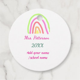 Etiquetas Para Recuerdos Coloridas franjas de arco iris añaden nombre de pr